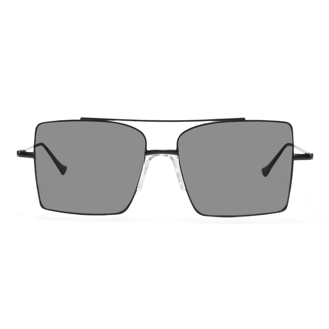 Front view of Vivien fashion aviator metal sunglasses AM0072505 in grey