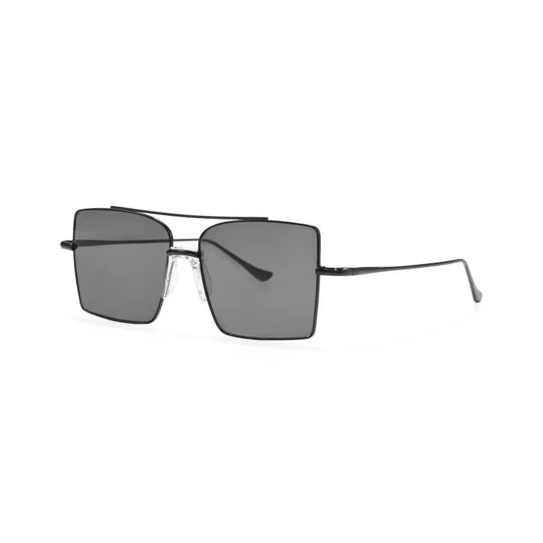 Angle view of Vivien aviator metal sunglasses AM0072505 in grey