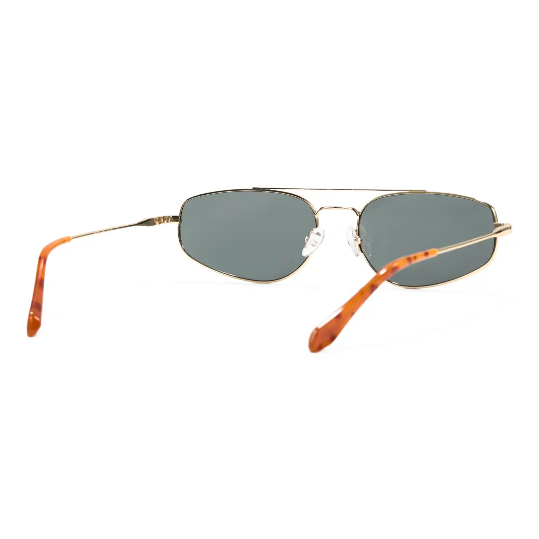 Back view of Leonie fashion aviator metal sunglasses in gold. SPU: AM0082603