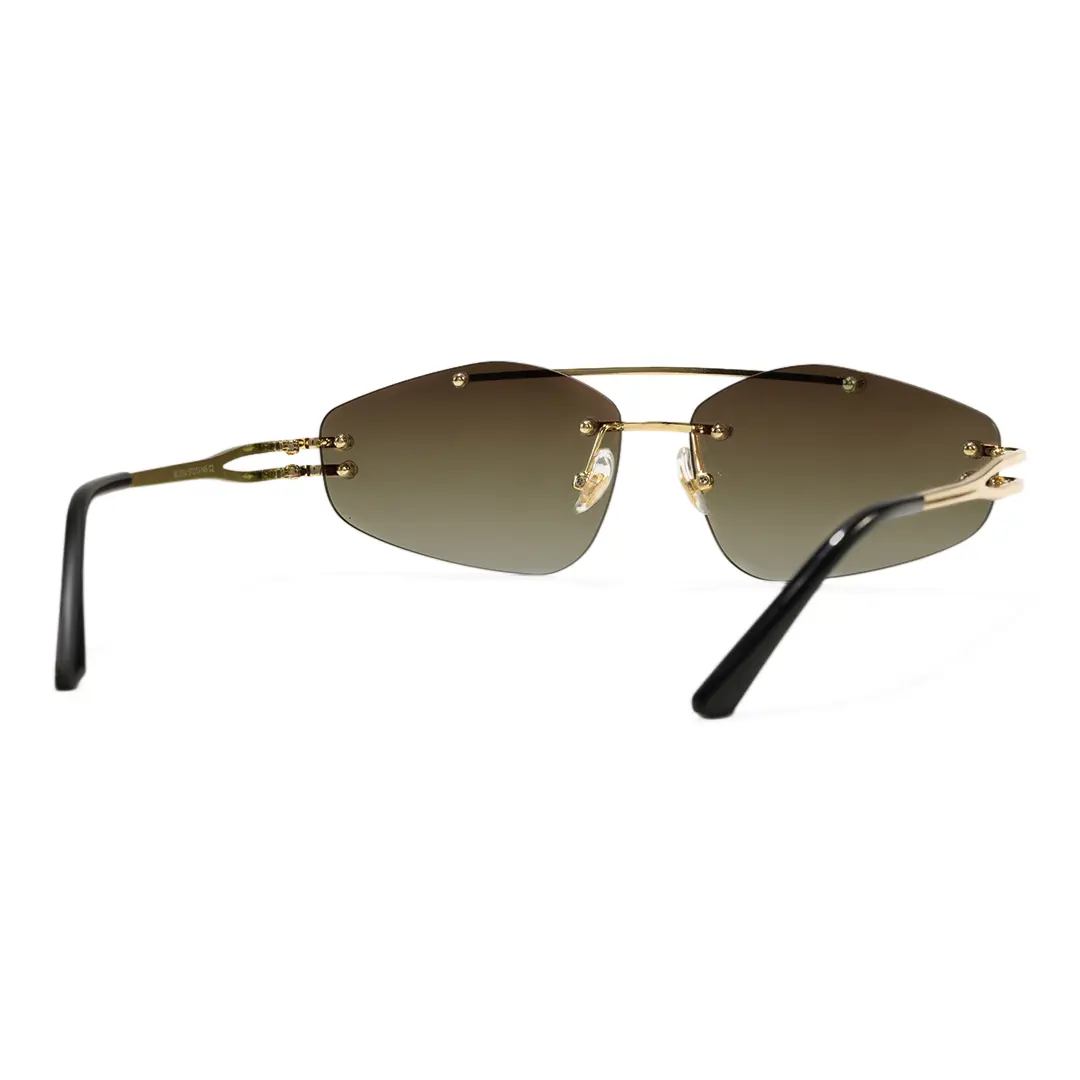 Back view of Moss fashion aviator metal sunglasses AM0202604 in gold