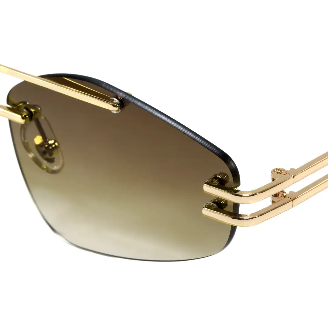 End piece detail of Moss fashion aviator metal sunglasses AM0202604 in gold
