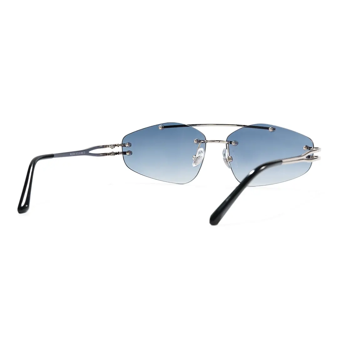 Back view of Moss fashion aviator metal sunglasses AM0202604 in silver