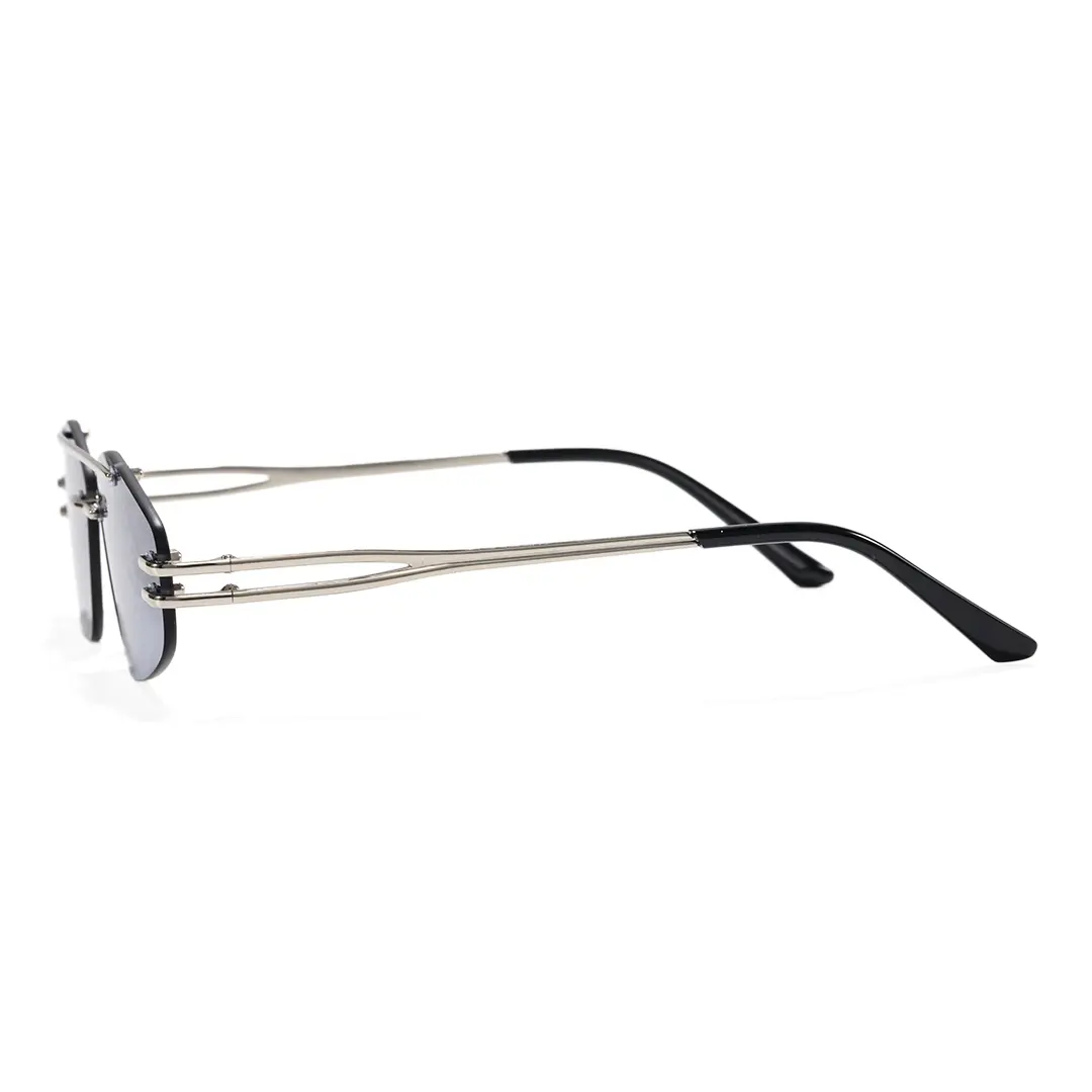 Side view of Moss fashion aviator metal sunglasses AM0202604 in silver