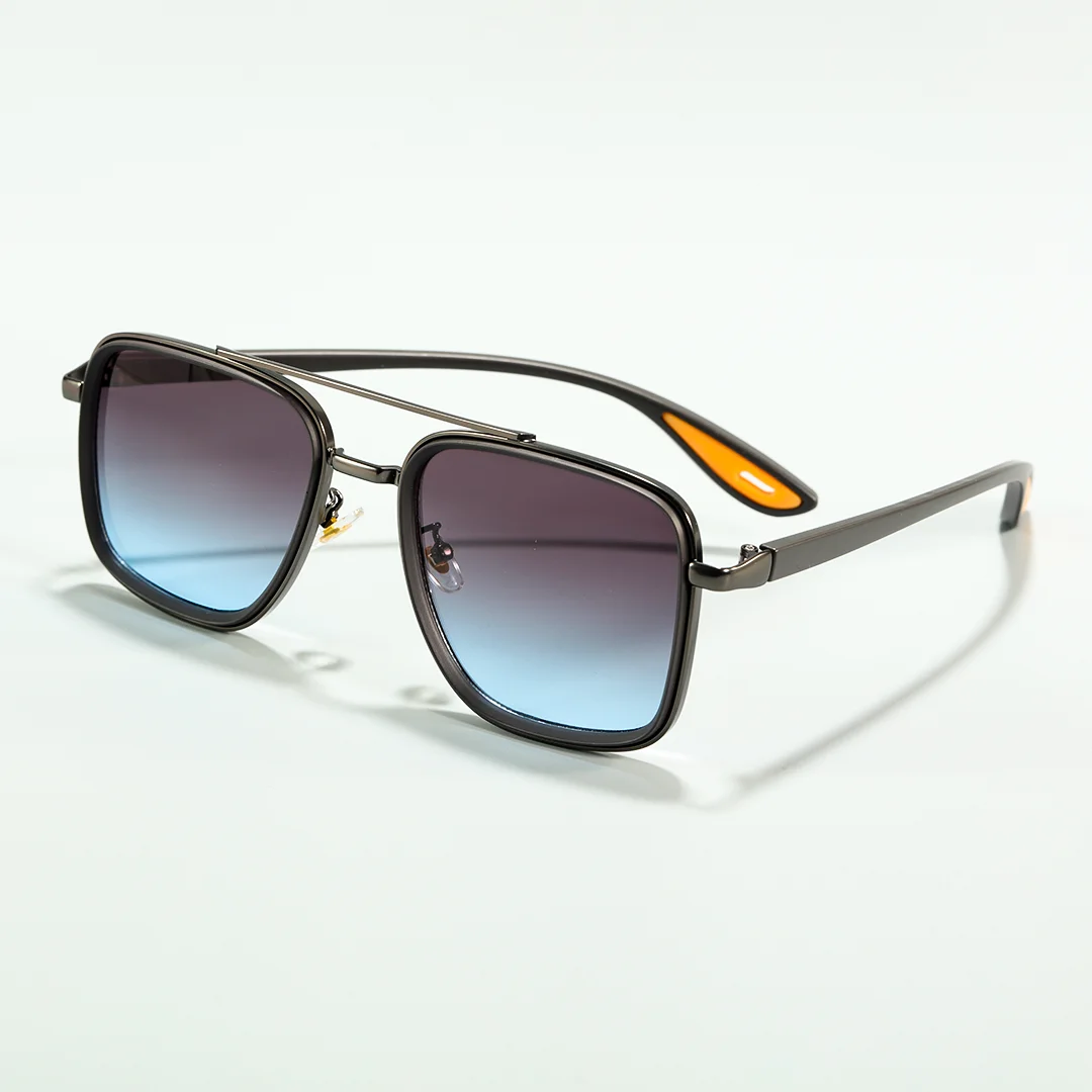 Scene view of Ronae vintage aviator metal sunglasses AM0242603 in gray