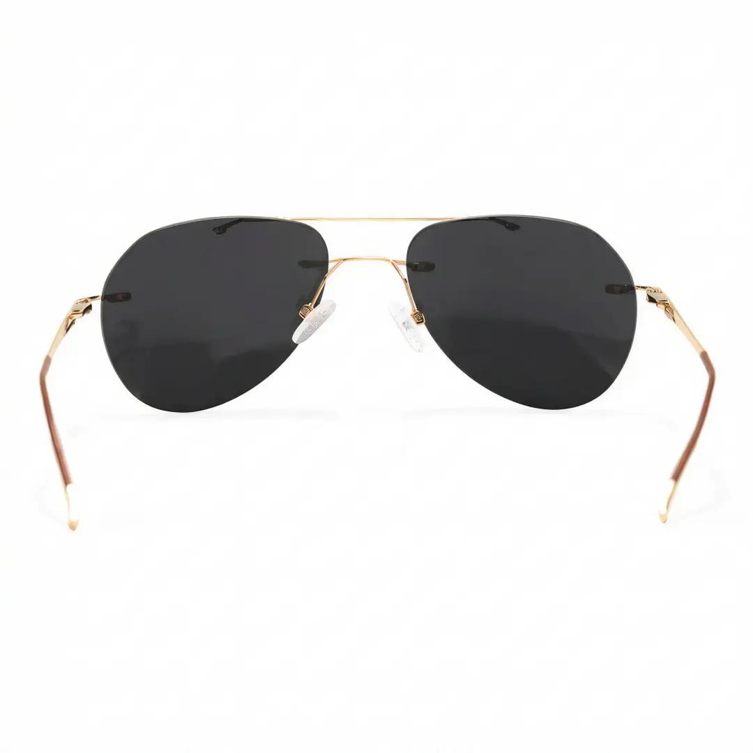 Back view of View aviator metal sunglasses AM0492506S in gold