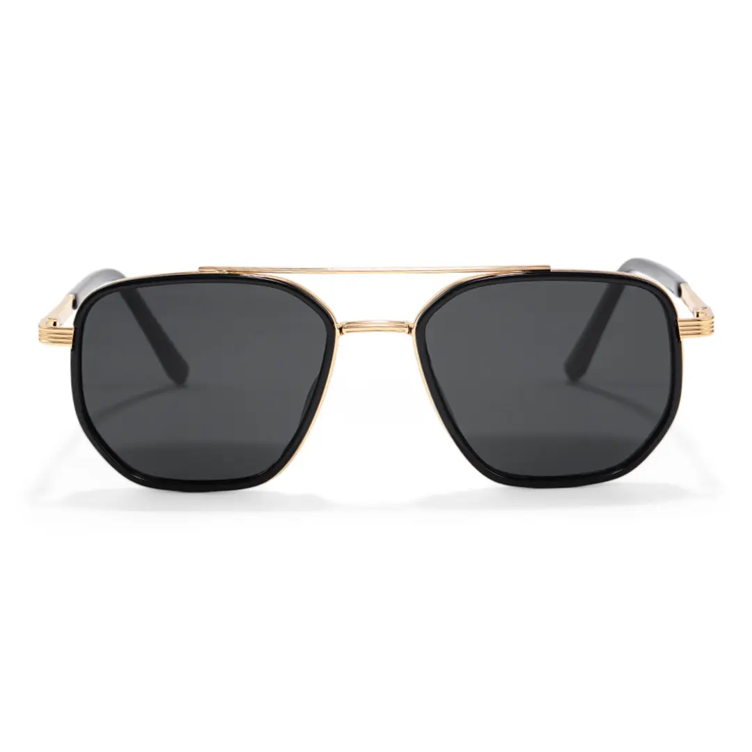 Front view of Mea aviator metal sunglasses AM0622505 in gold