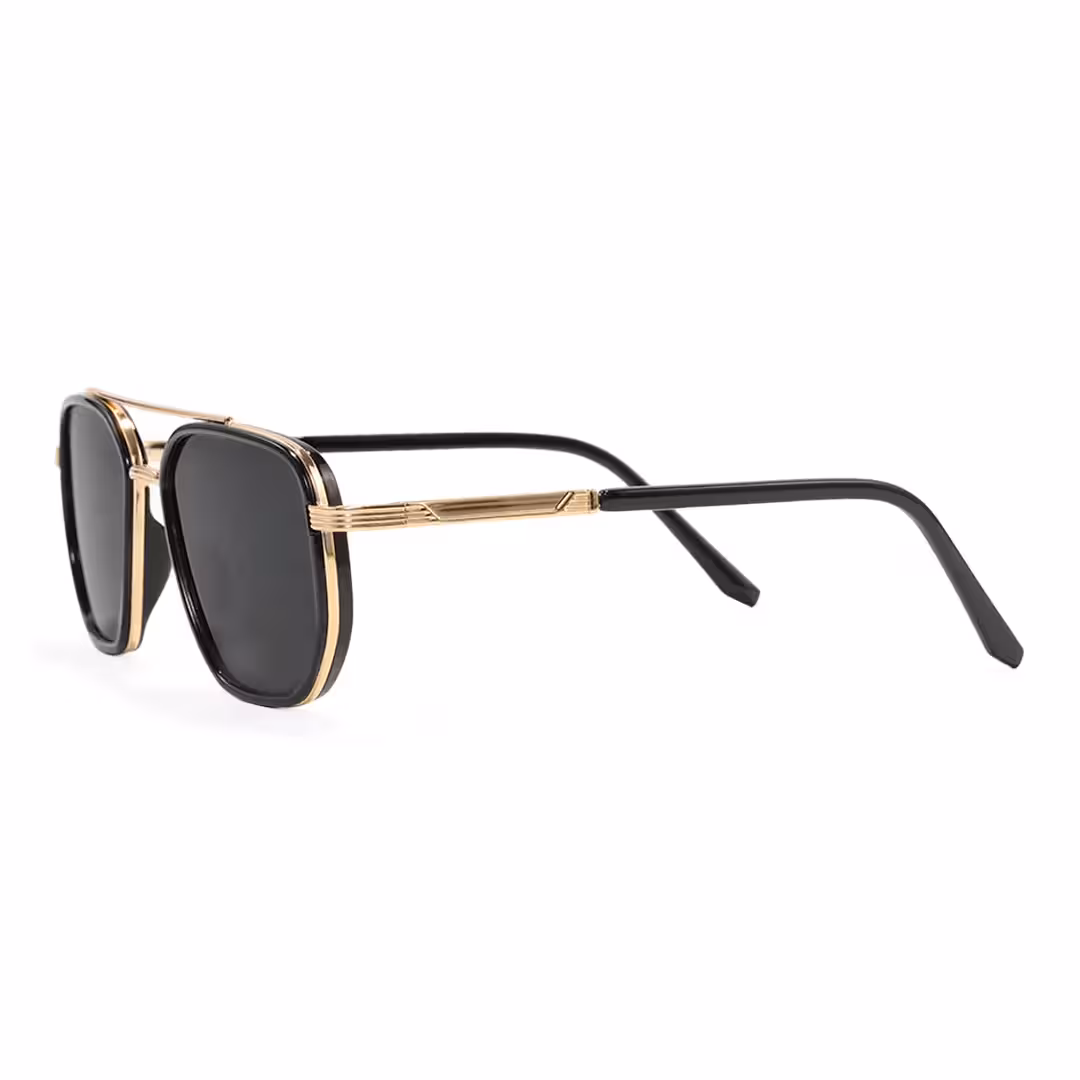 Side view of Mea aviator metal sunglasses AM0622505 in gold