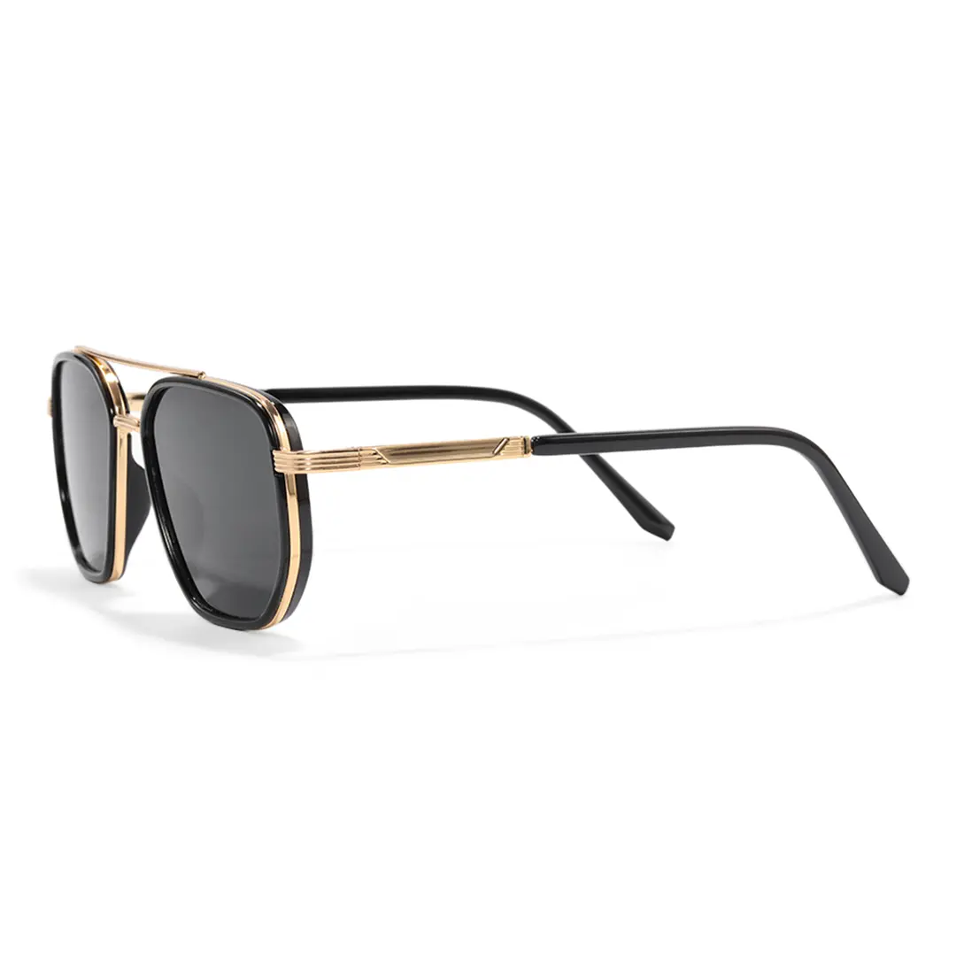 Side view of Mea aviator metal sunglasses AM0622505 in gold