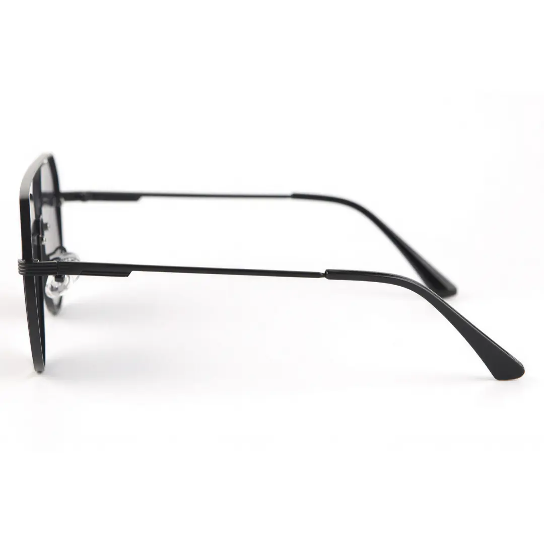 Side view of Damla vintage aviator metal sunglasses AP0022505 in grey