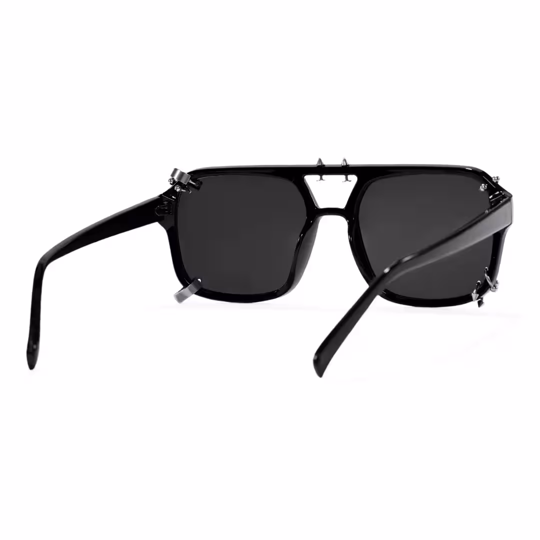Back view of Punkd aviator pc handcrafted polarized sunglasses AP0052511 in black