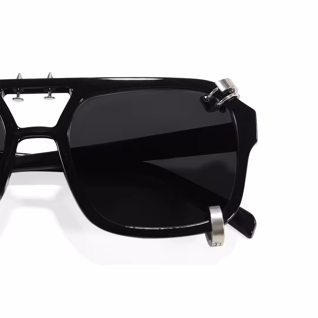 Frame detail view of Punkd aviator pc handcrafted polarized sunglasses AP0052511 in black