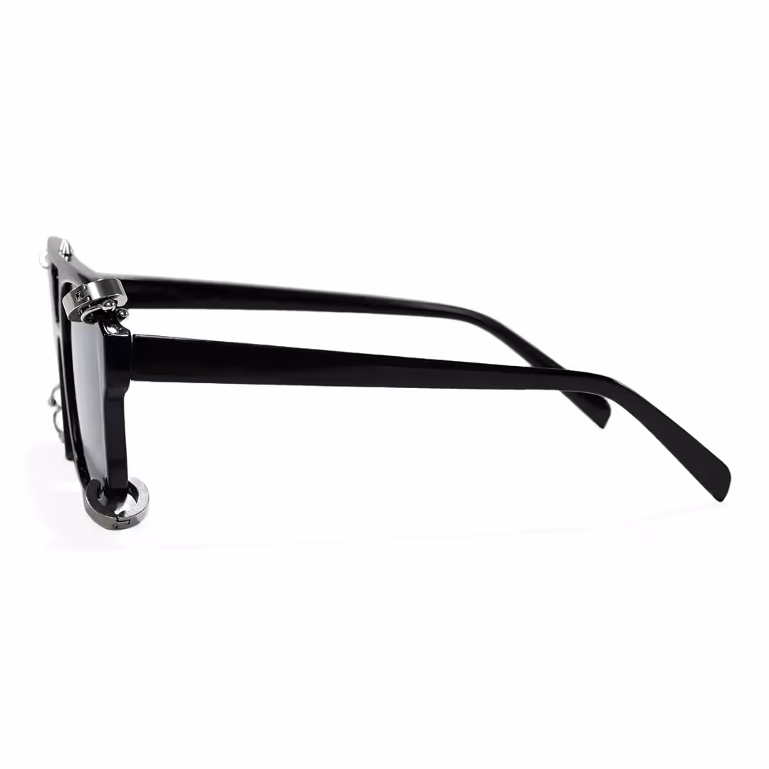 Side view of Punkd aviator pc handcrafted polarized sunglasses AP0052511 in black