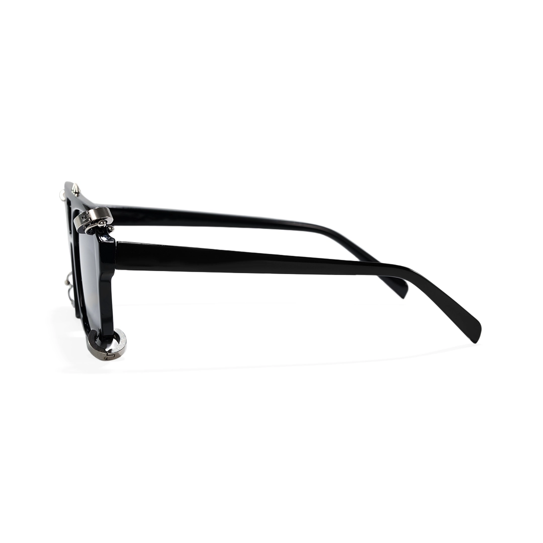 Side view of Punkd aviator pc handcrafted polarized sunglasses AP0052511 in black