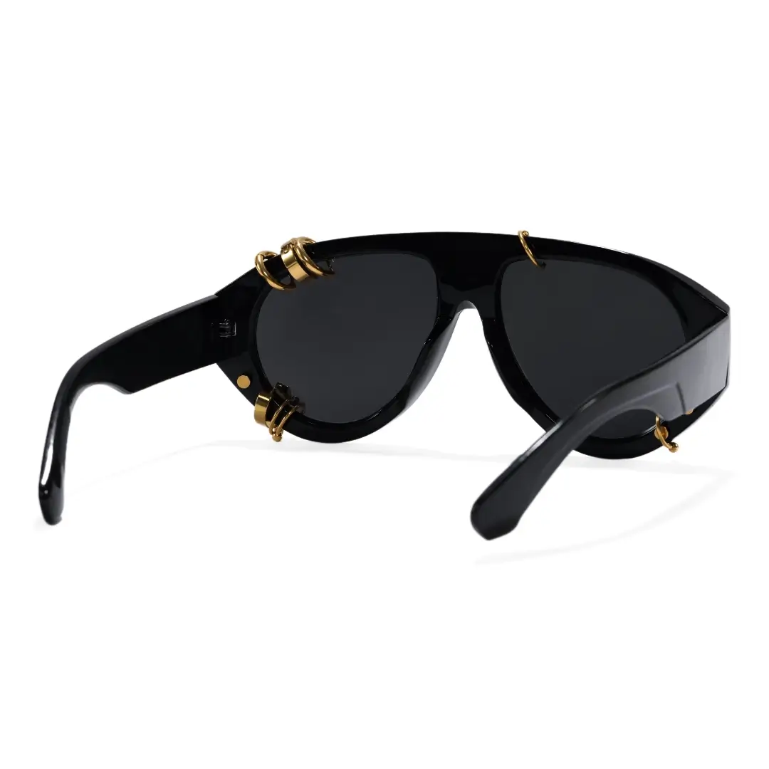 Back view of Wisp aviator pc handcrafted polarized sunglasses AP0082604 in gold