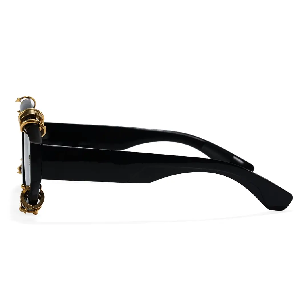 Side view of Wisp aviator pc handcrafted polarized sunglasses AP0082604 in gold