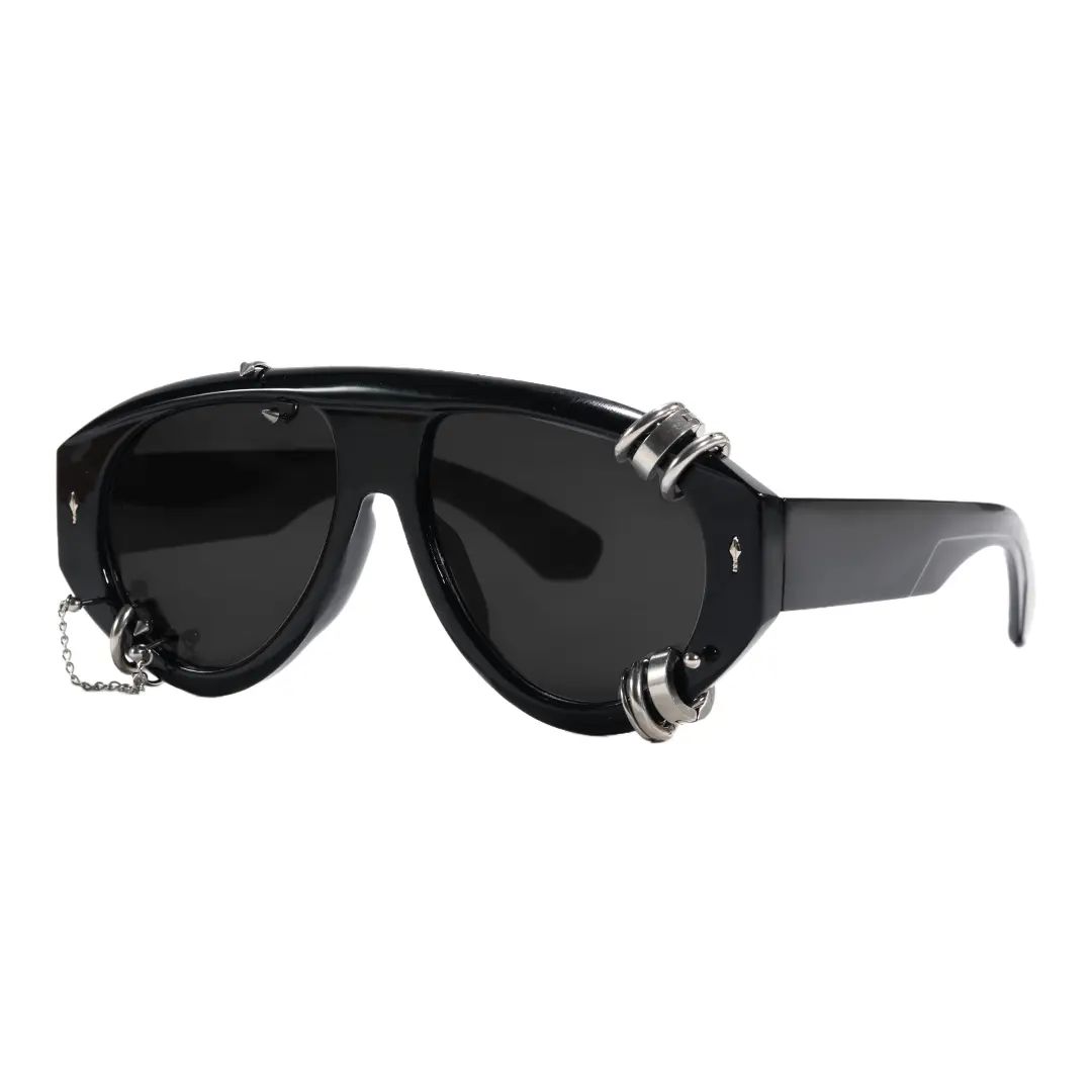 Angle view of Wisp fashion aviator pc handcrafted polarized sunglasses AP0082604 in silver
