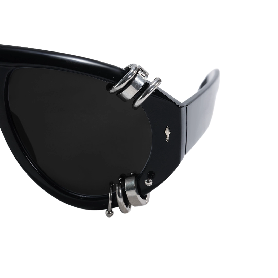 End piece detail of Wisp fashion aviator pc handcrafted polarized sunglasses AP0082604 in silver
