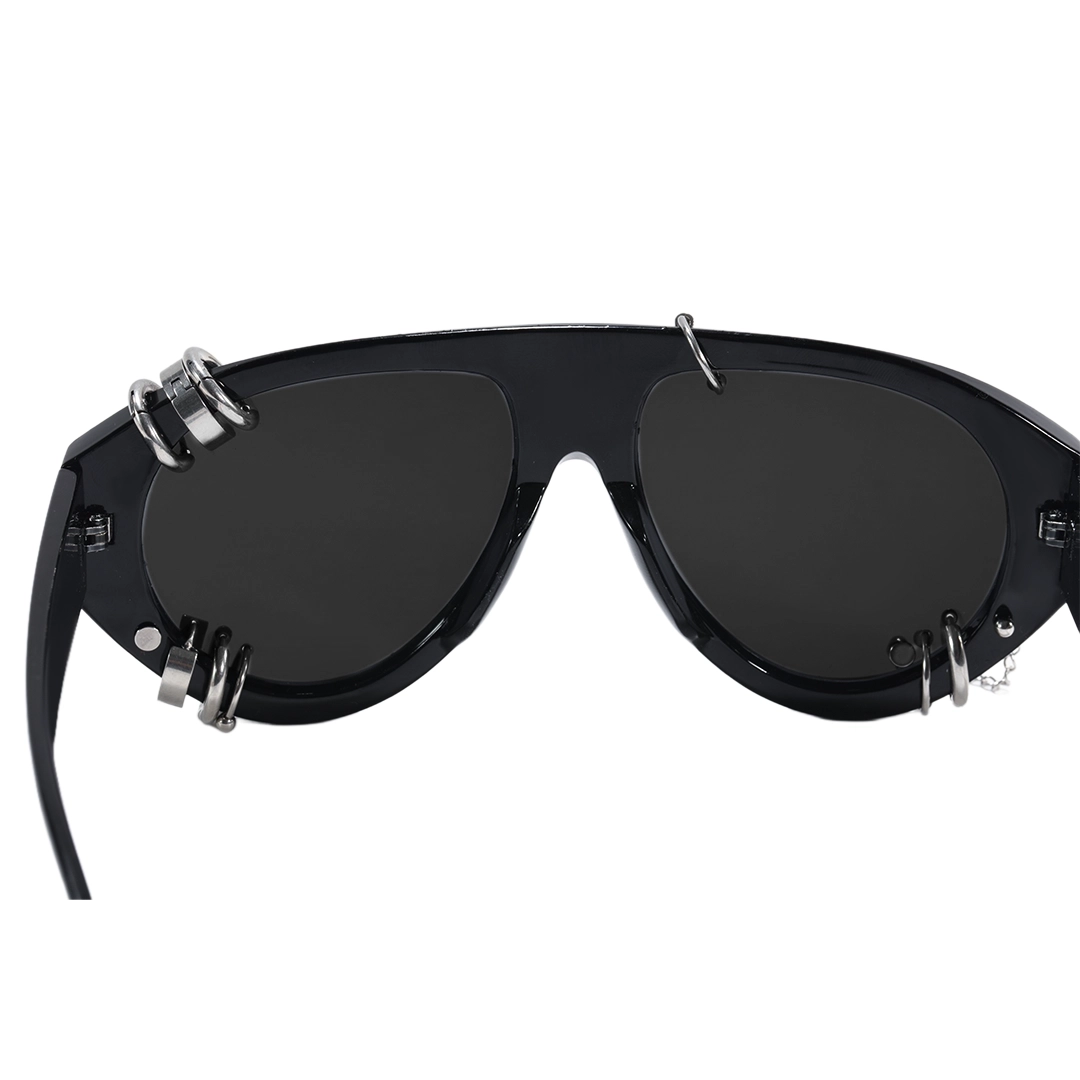 Hinge detail of Wisp fashion aviator pc handcrafted polarized sunglasses AP0082604 in silver