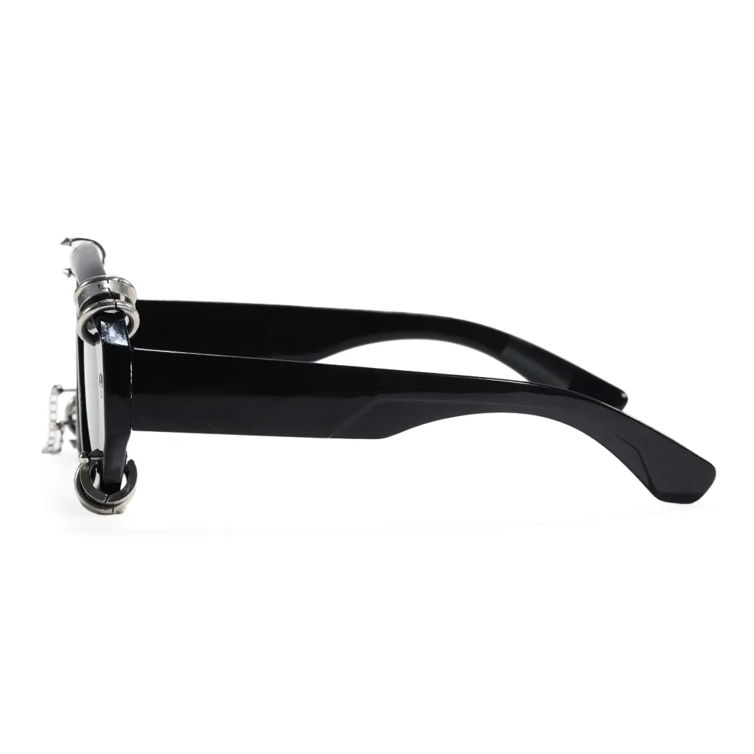 Side view of Wisp fashion aviator pc handcrafted polarized sunglasses AP0082604 in silver