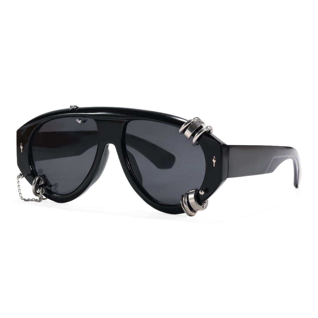Angle view of Wisp aviator pc sunglasses AP0082604 in silver
