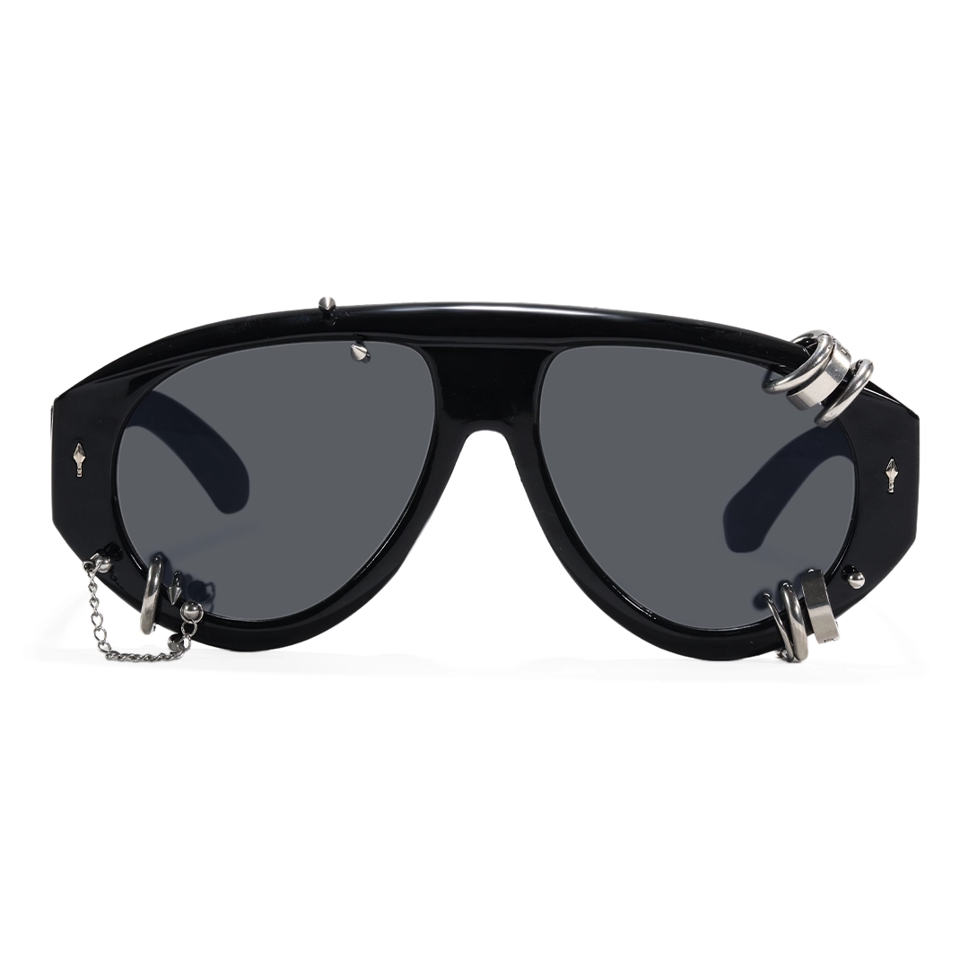 Front view of Wisp aviator pc sunglasses AP0082604 in silver