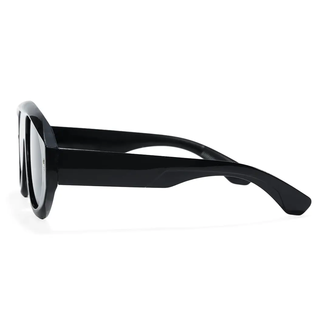 Side view of Aveline aviator pc sunglasses AP0132603 in black