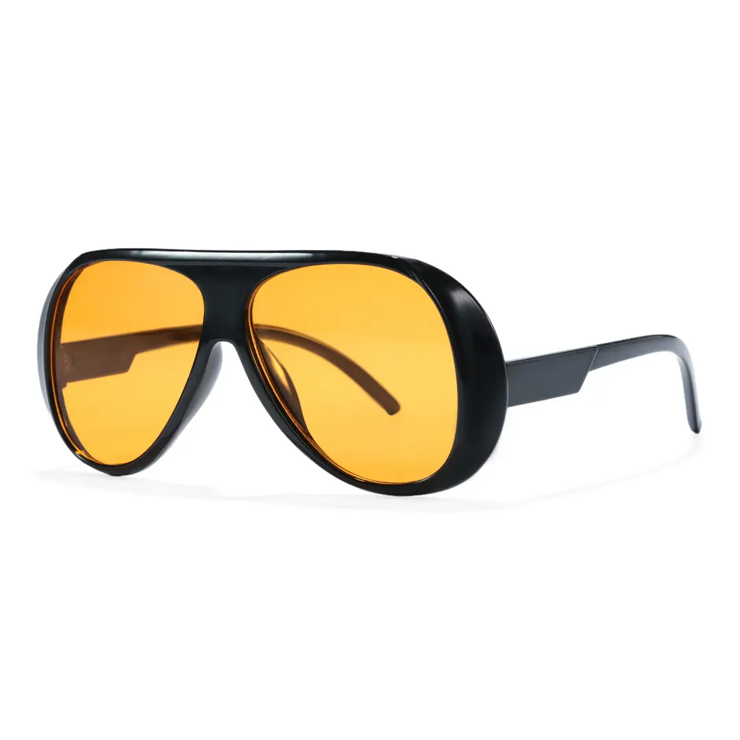 Angle view of Lumina vintage aviator pc sunglasses AP0172604 in black