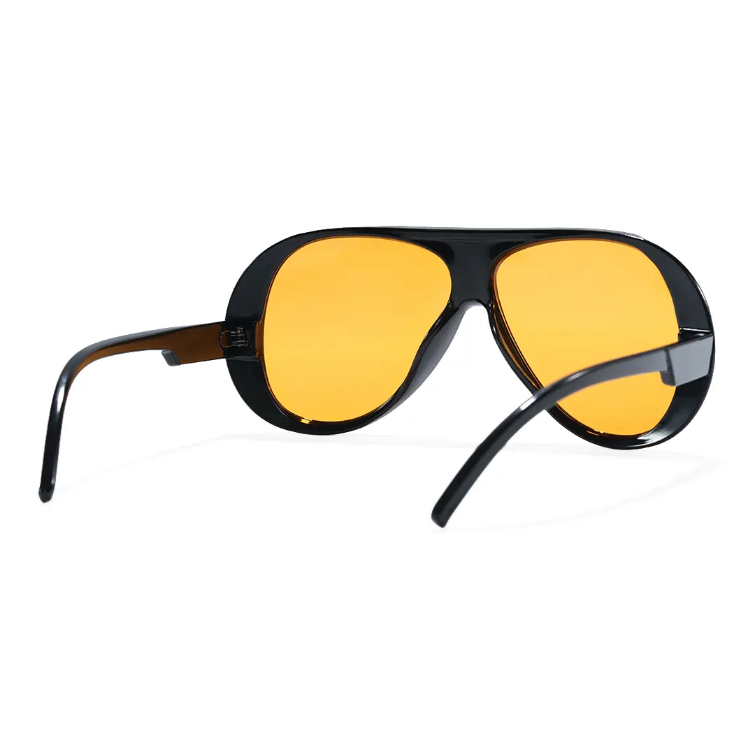 Back view of Lumina vintage aviator pc sunglasses AP0172604 in black