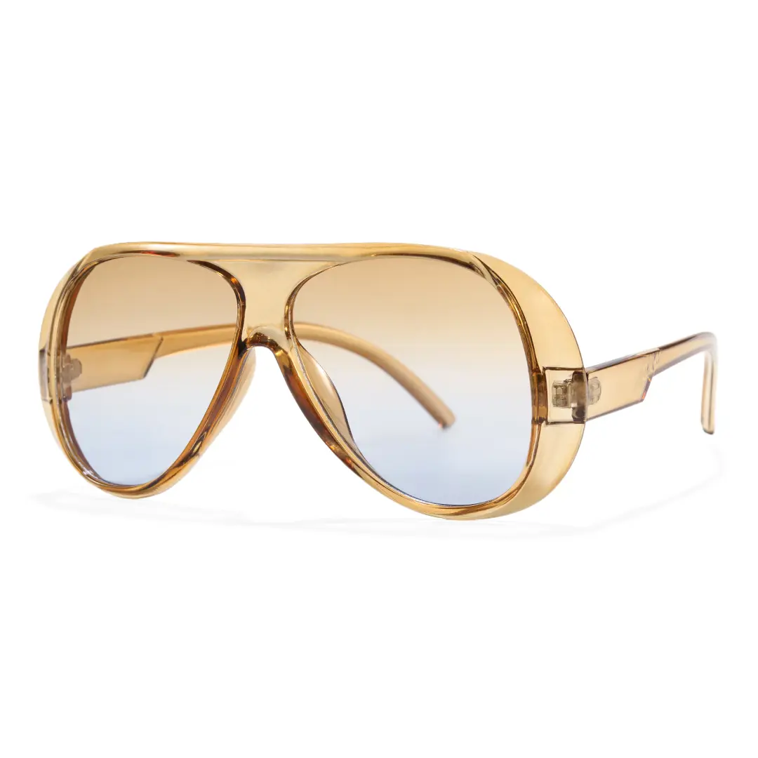 Angle view of Lumina vintage aviator pc sunglasses AP0172604 in brown