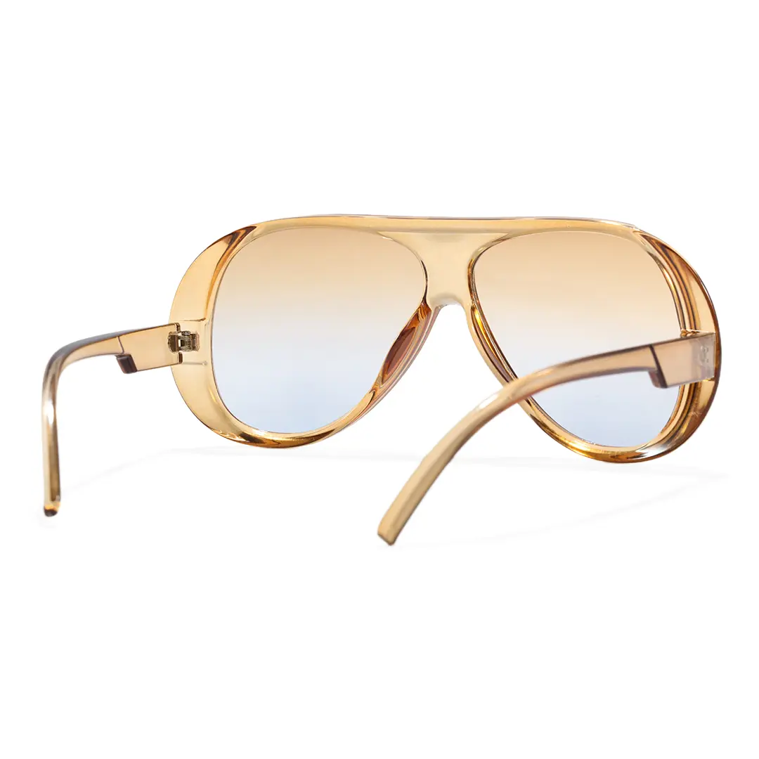 Back view of Lumina vintage aviator pc sunglasses AP0172604 in brown