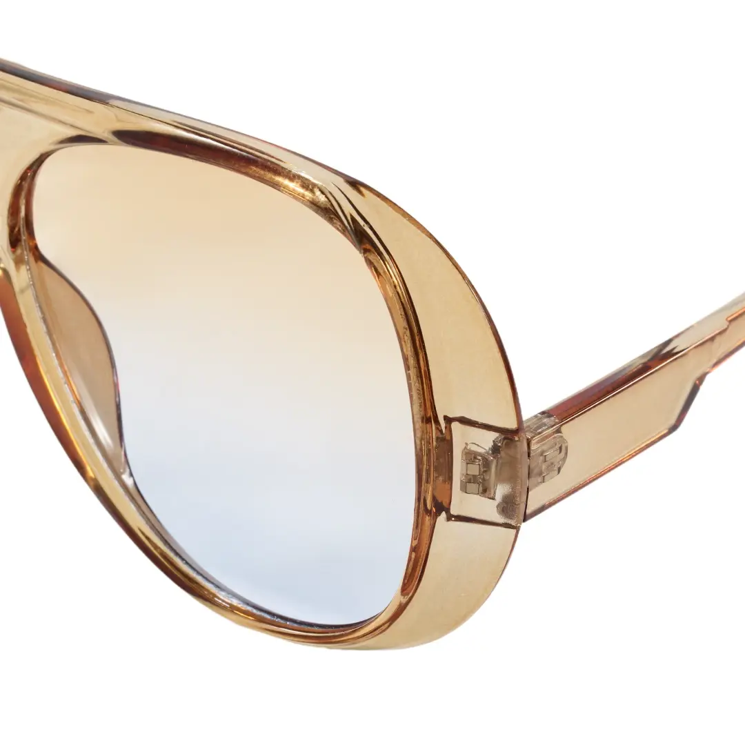 End piece detail of Lumina vintage aviator pc sunglasses AP0172604 in brown