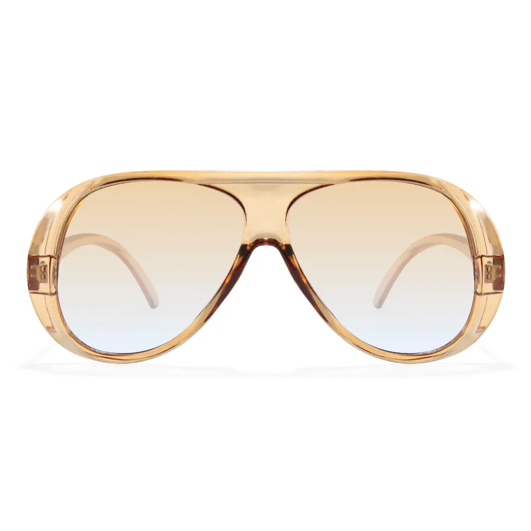 Front view of Lumina vintage aviator pc sunglasses AP0172604 in brown