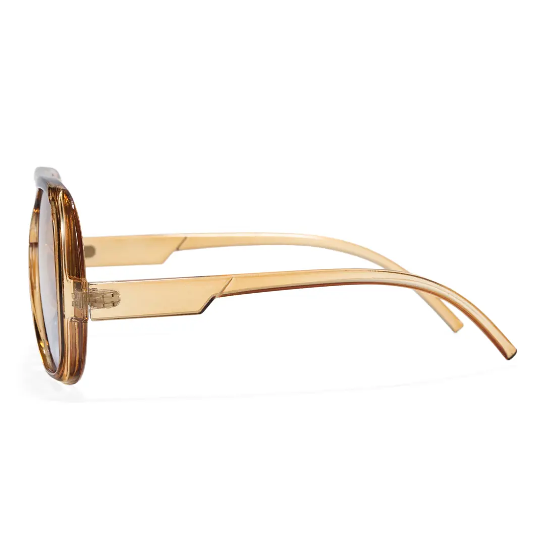 Side view of Lumina vintage aviator pc sunglasses AP0172604 in brown