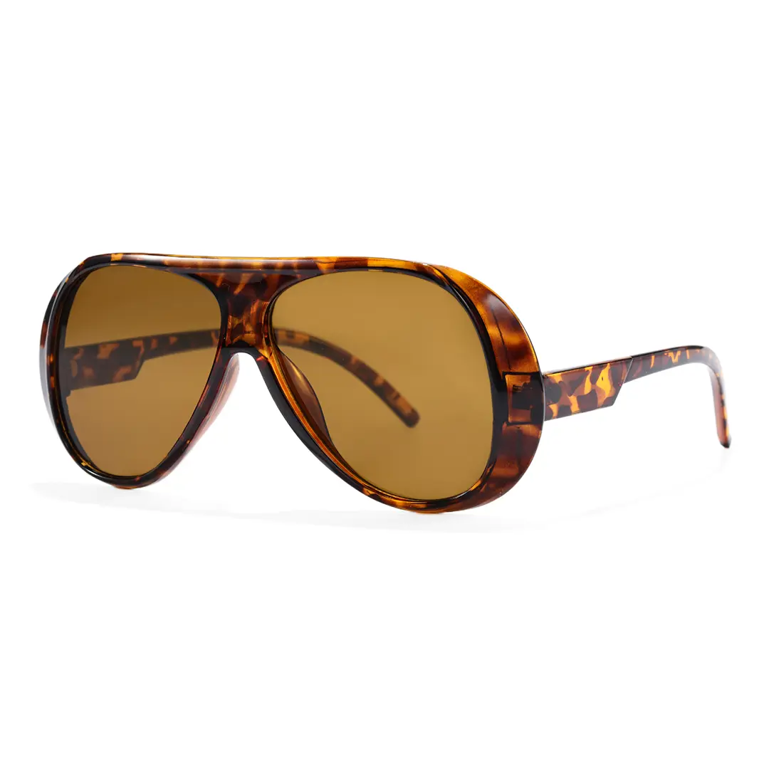 Angle view of Lumina vintage aviator pc sunglasses AP0172604 in tortosie