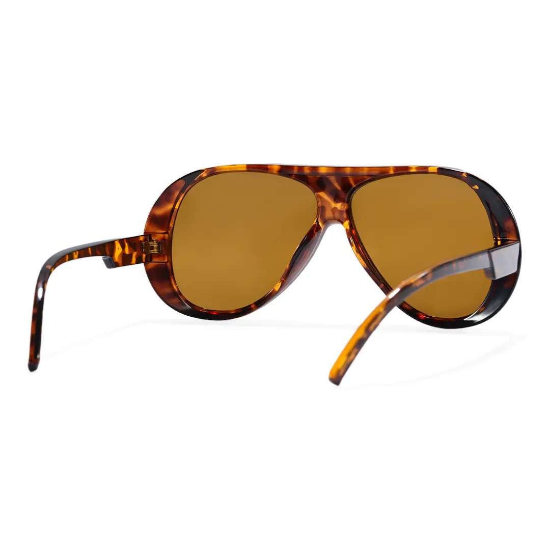 Back view of Lumina vintage aviator pc sunglasses AP0172604 in tortosie