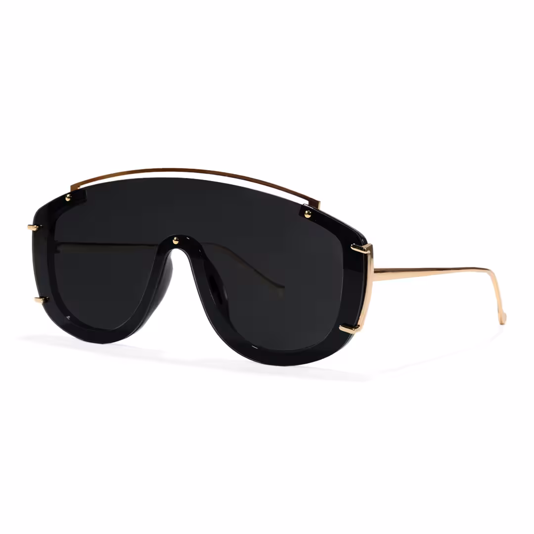 Angle view of Zaria fashion aviator pc sunglasses AP0302605 in black