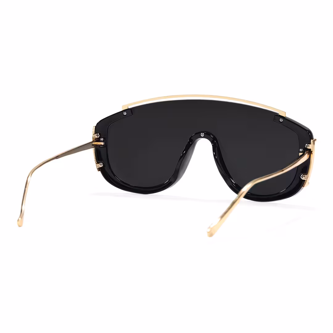 Back view of Zaria fashion aviator pc sunglasses AP0302605 in black