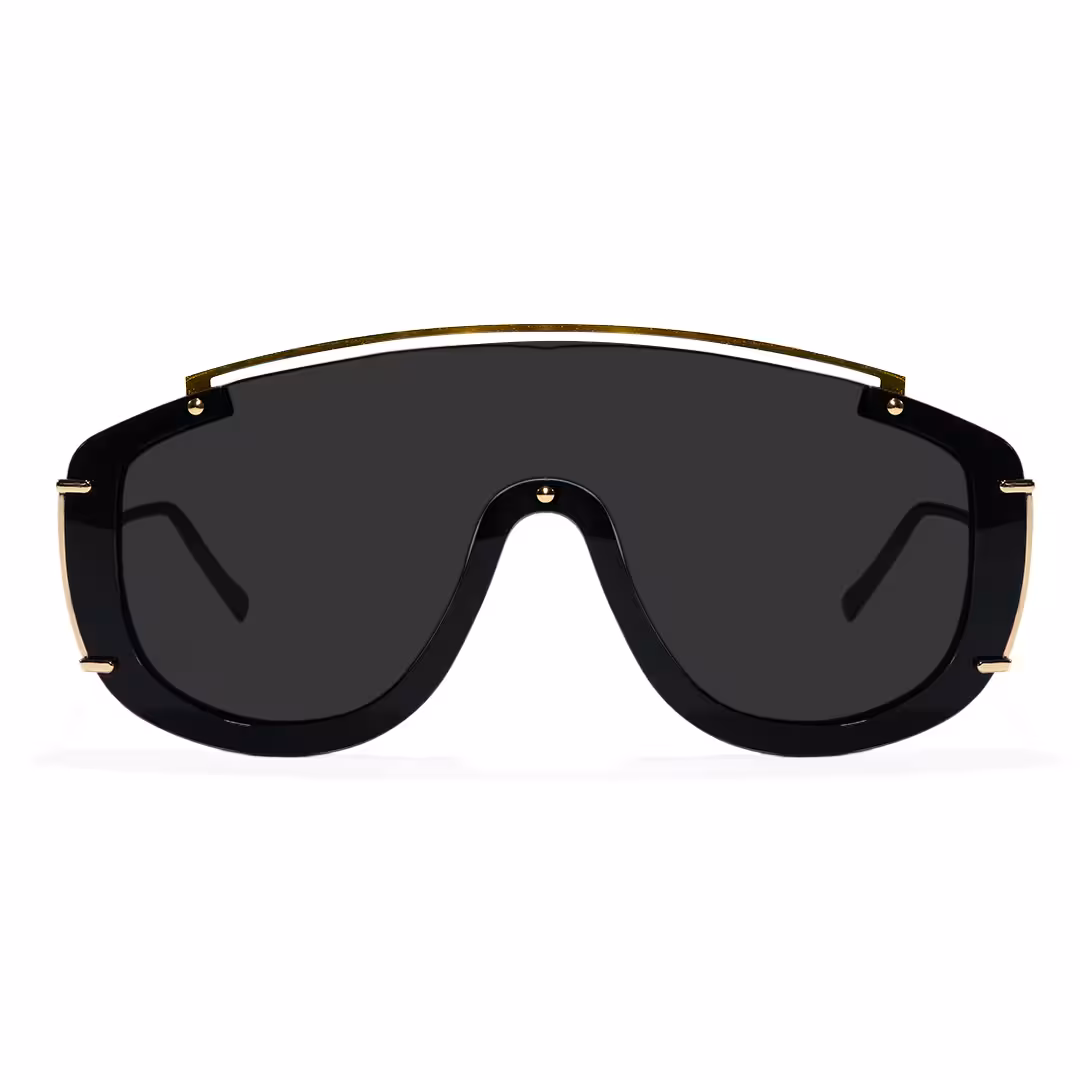 Front view of Zaria fashion aviator pc sunglasses AP0302605 in black