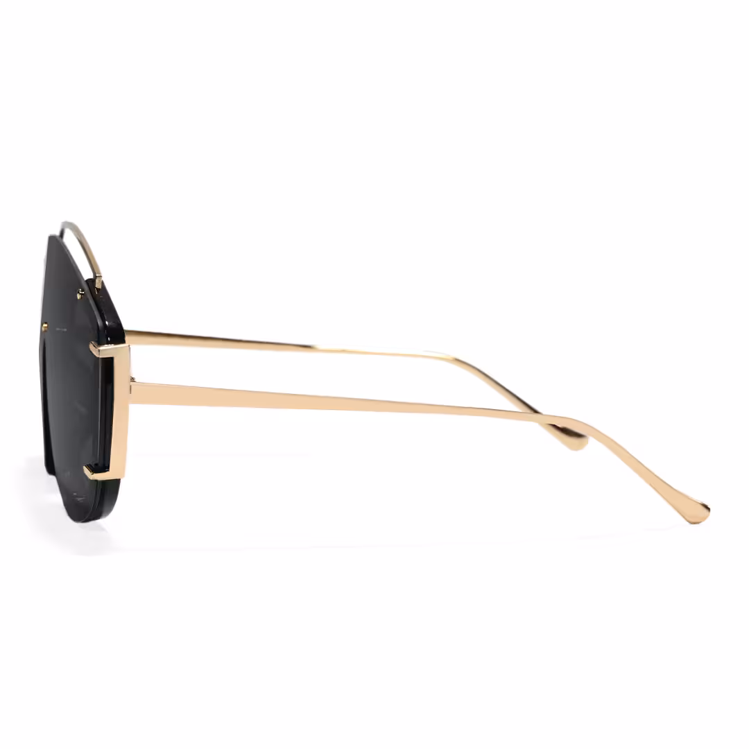 Side view of Zaria fashion aviator pc sunglasses AP0302605 in black