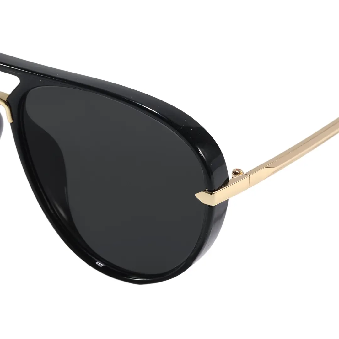 End piece detail of Rowanr vintage aviator pc sunglasses AP0352604 in black