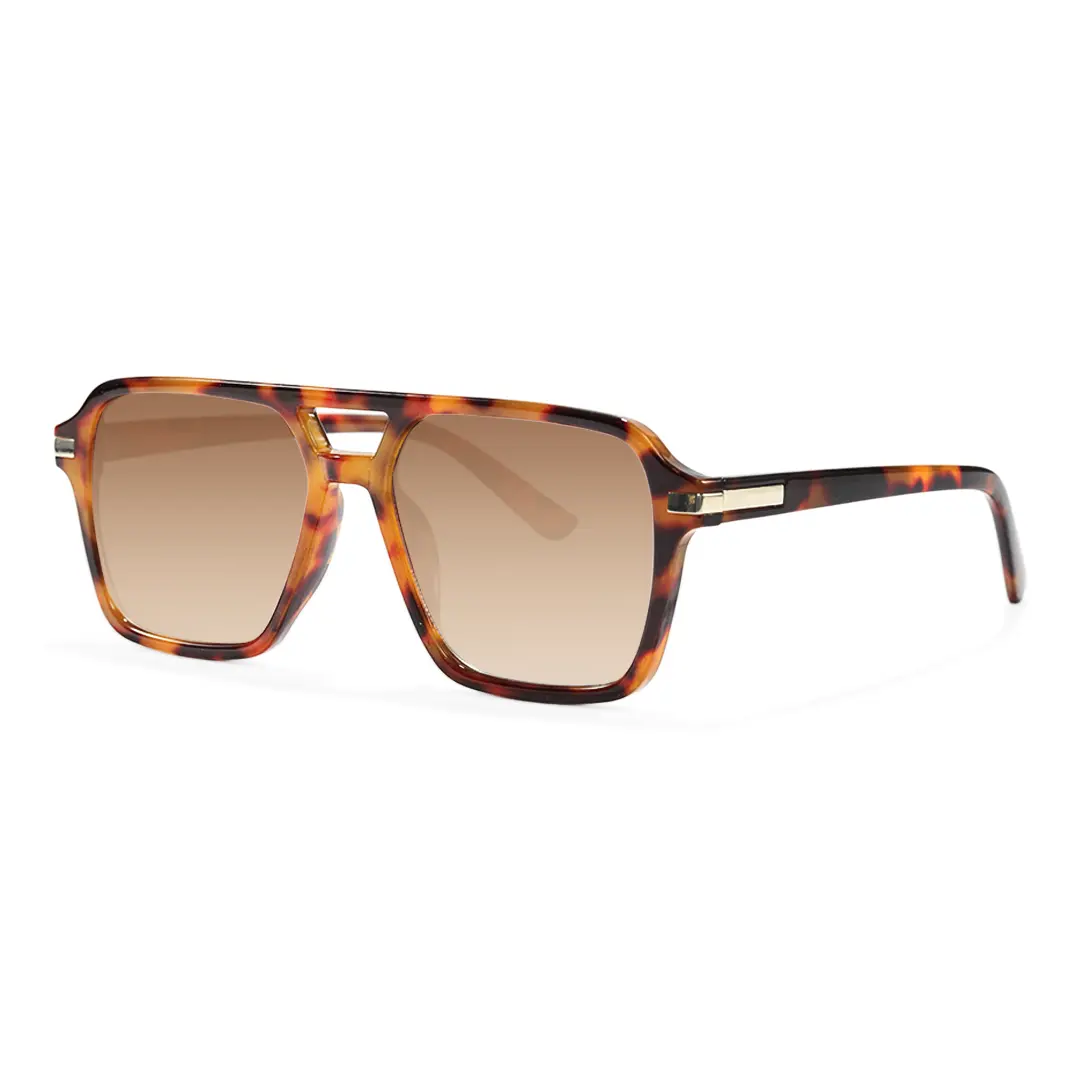 Angle view of Lana vintage aviator pc sunglasses AP0502506 in tortoise