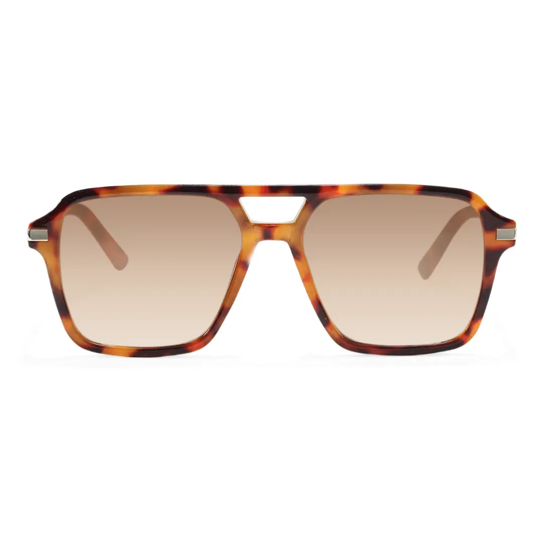 Front view of Lana vintage aviator pc sunglasses AP0502506 in tortoise