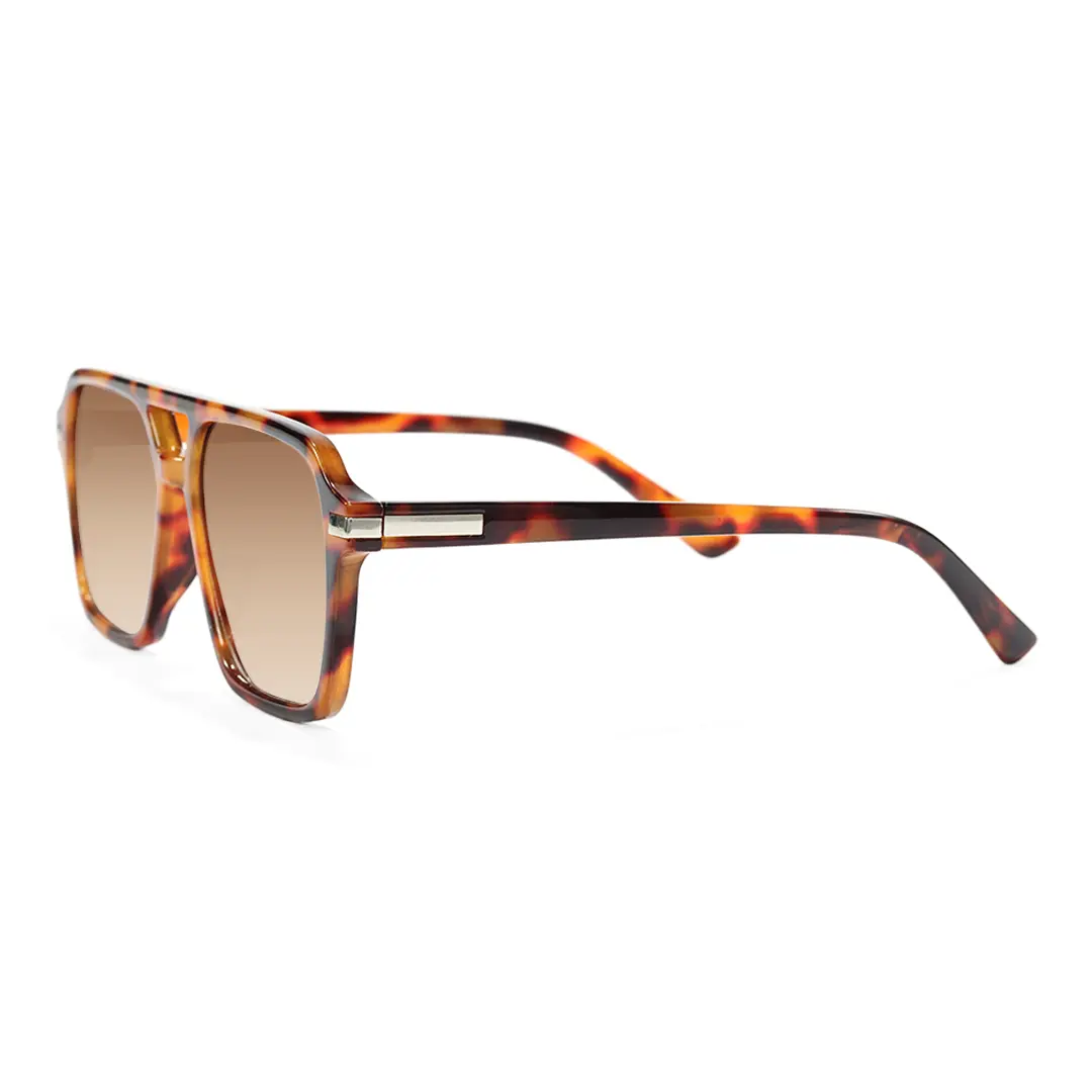 Side view of Lana vintage aviator pc sunglasses AP0502506 in tortoise