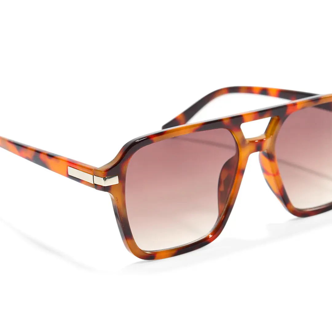Temple detail of Lana vintage aviator pc sunglasses AP0502506 in tortoise