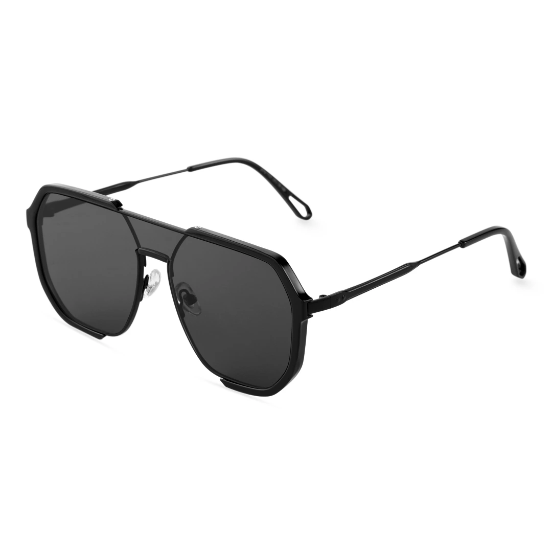 Angle view of Phoenix fashion aviator tr90 sunglasses AR0042410 in black
