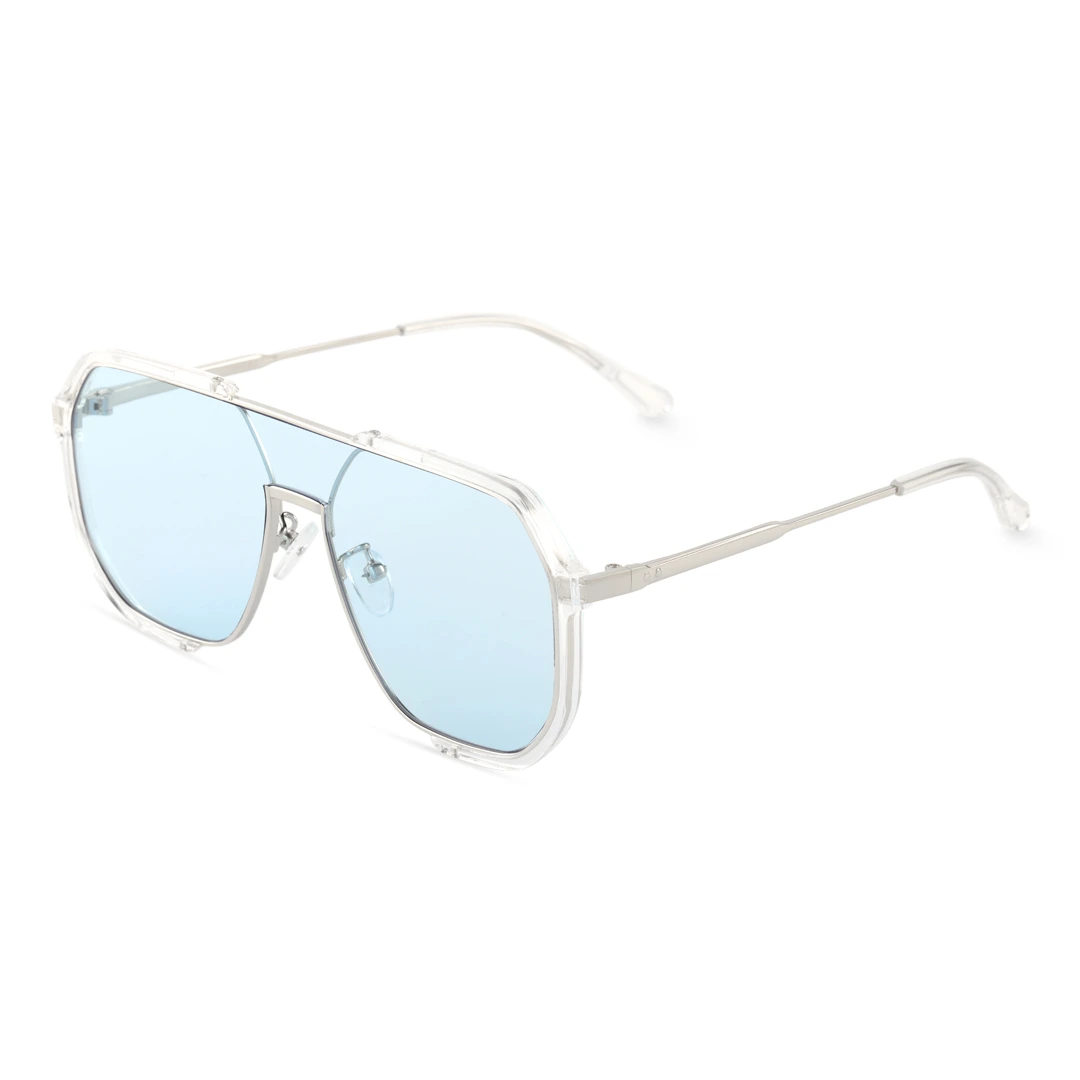 Angle view of Phoenix fashion aviator tr90 sunglasses AR0042410 in blue