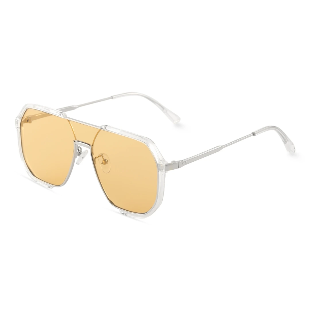 Angle view of Phoenix fashion aviator tr90 sunglasses AR0042410 in yellow