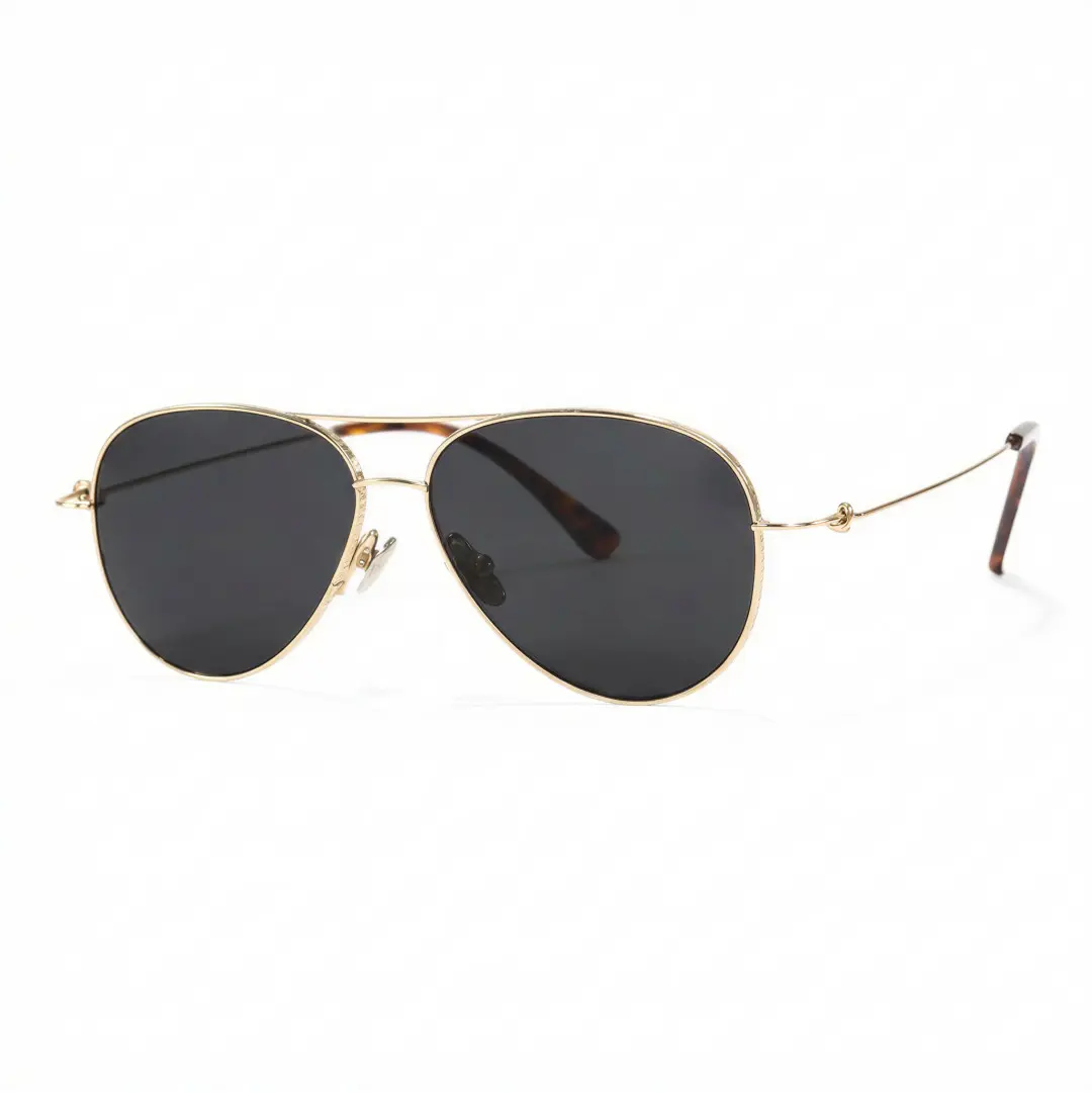 Angle view of Apex vintage aviator titanium sunglasses AT0262601S in gray