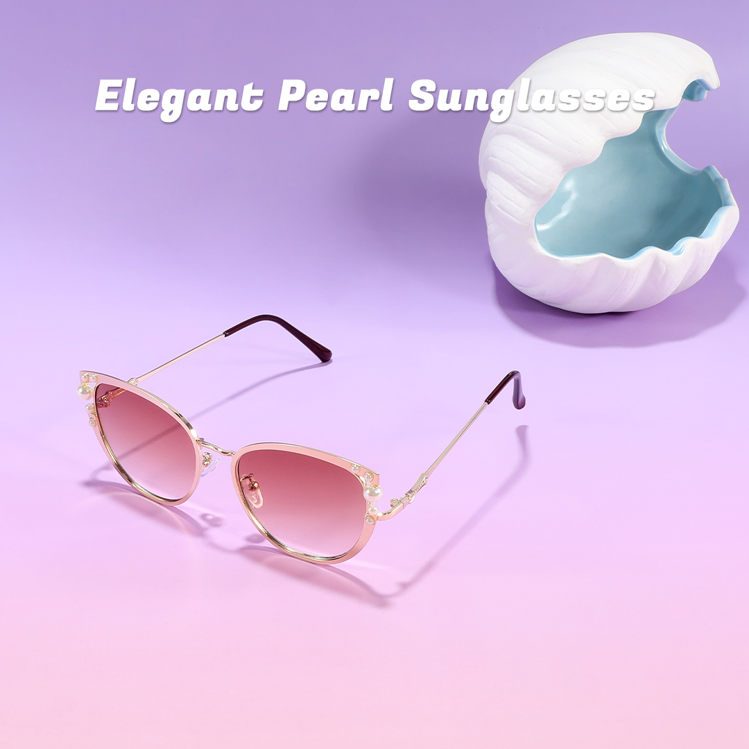 Scene view of Mamie cat eye metal sunglasses CM0042505 in beige