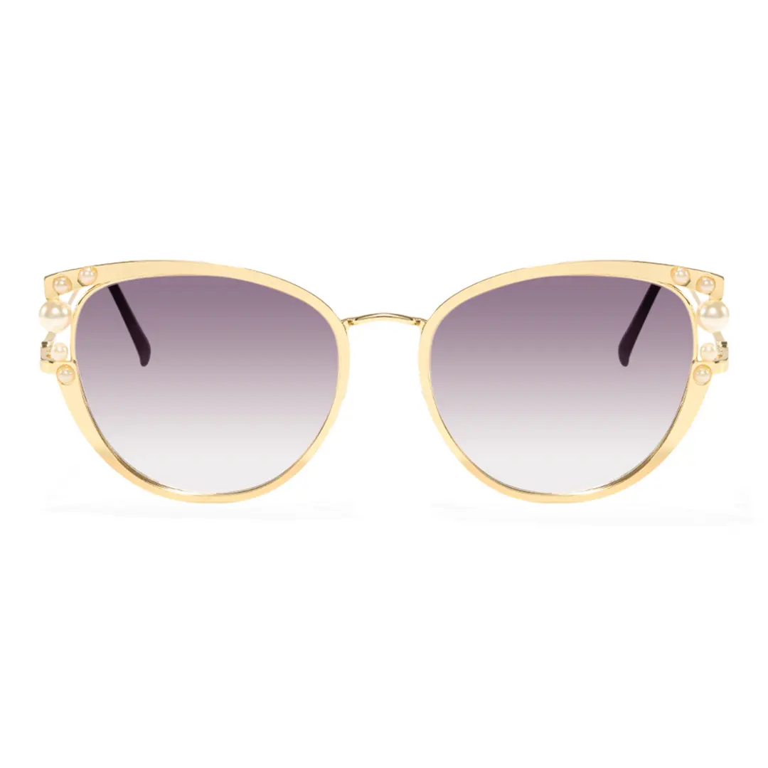 Front view of Mamie cat eye metal sunglasses CM0042505 in grey